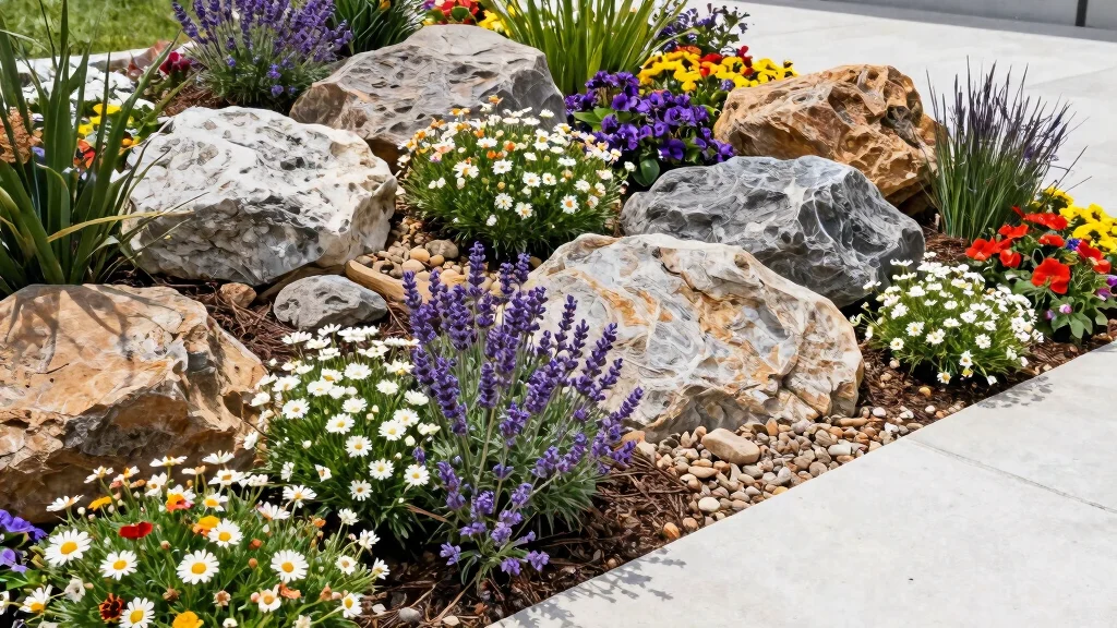 8 Flower Beds with Rocks Instead of Mulch for a Clean Modern Look